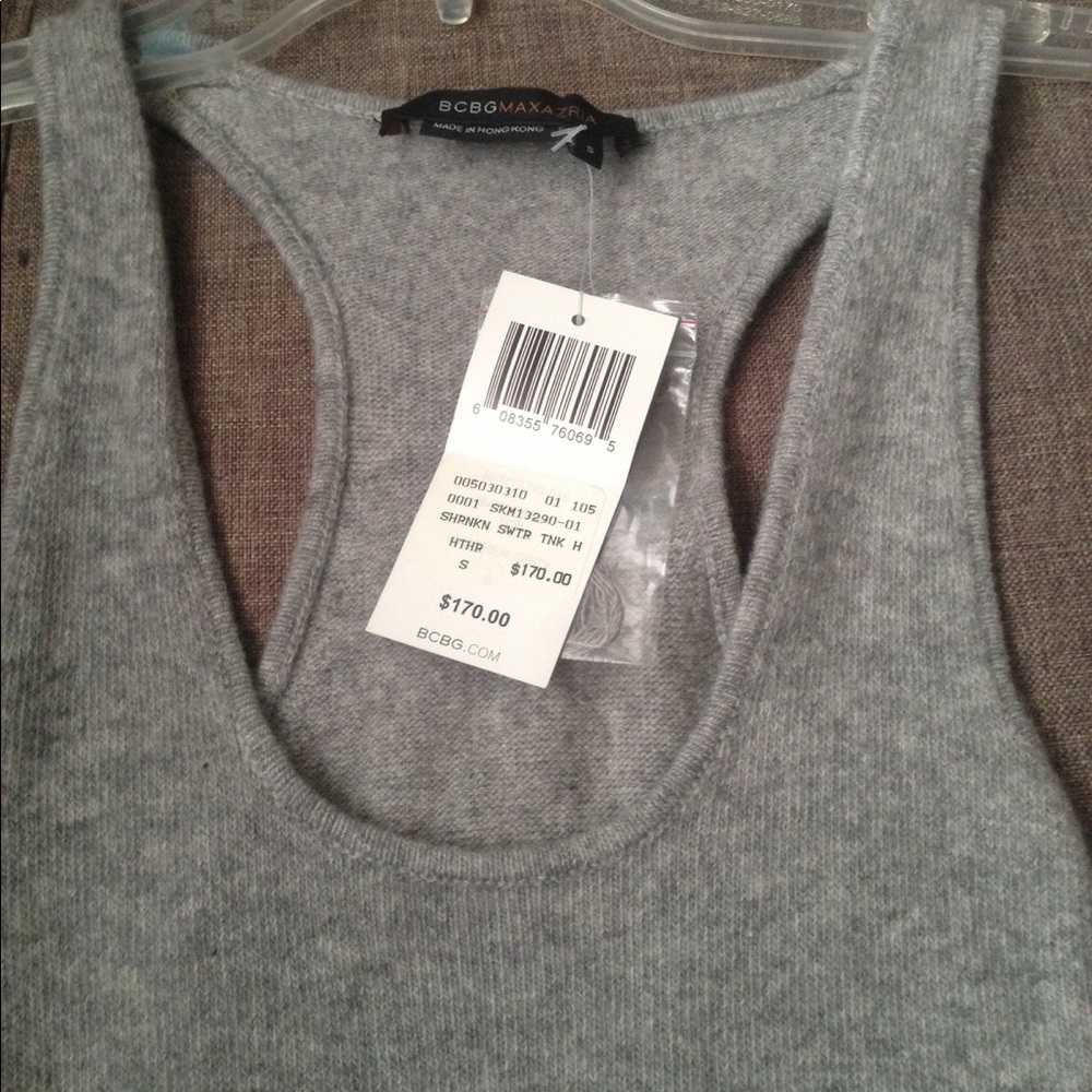 BCBGMAXAZRIA Knit Tank Top in Heather Gray
